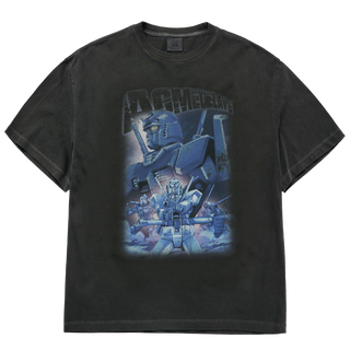 MOBILE SUIT GUNDAM OPERATION V PIGMENT WASHING SHORT SLEEVE T-SHIRT CHARCOAL