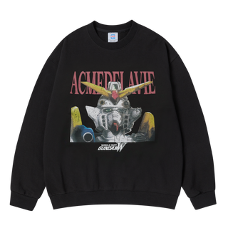 MOBILE SUIT GUNDAM WING PORTRAIT SWEATSHIRT BLACK
