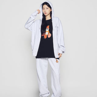 AC BEAR BASIC LOGO HOODIE ZIP UP MELANGE