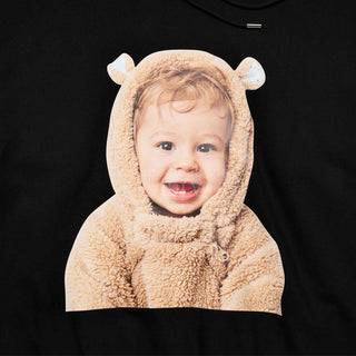 BABY FACE BEAR DOLL HOODIE BLACK