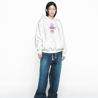 HEART ALIEN HOODIE CREAM