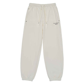 BASIC LOGO RIVET WARM PANTS CREAM