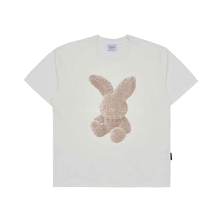 CREAM FUZZY RABBIT SHORT SLEEVE T-SHIRT CREAM