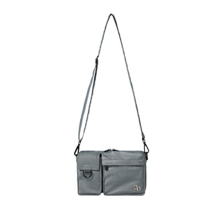 SYMBOL RIVET MULTI POKET CROSS BAG GREY