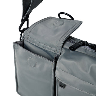 SYMBOL RIVET MULTI POKET CROSS BAG GREY