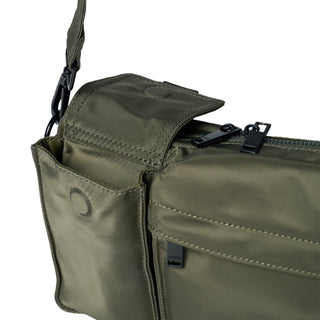 SYMBOL RIVET MULTI POCKET CROSS BAG KHAKI