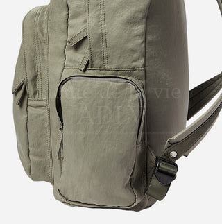 BASIC LOGO STITCH NYLON BACKPACK KHAKI