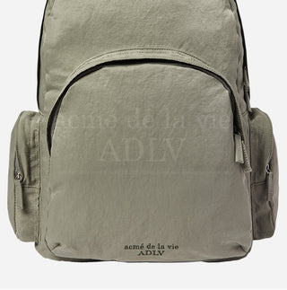 BASIC LOGO STITCH NYLON BACKPACK KHAKI