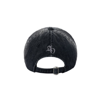 DAMAGE WASHING DENIM BALL CAP BLACK