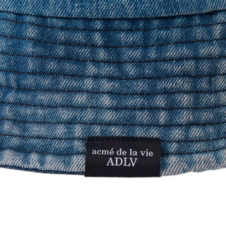 DAMAGE WASHING DENIM BUCKET HAT BLUE