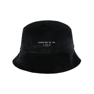 BASIC LOGO VELOUR BUCKET HAT BLACK