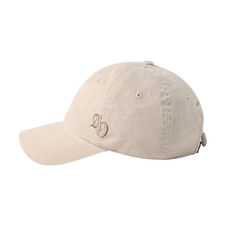 SIDE SYMBOL POINT PIGMENT WASHING BALL CAP BEIGE