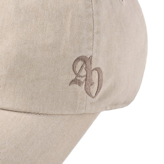 SIDE SYMBOL POINT PIGMENT WASHING BALL CAP BEIGE