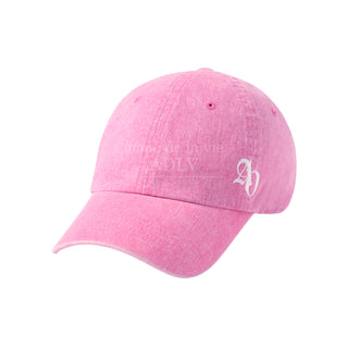 SIDE SYMBOL POINT PIGMENT WASHING BALL CAP PINK