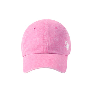 SIDE SYMBOL POINT PIGMENT WASHING BALL CAP PINK