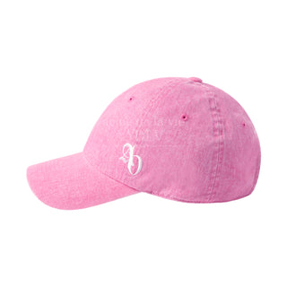 SIDE SYMBOL POINT PIGMENT WASHING BALL CAP PINK