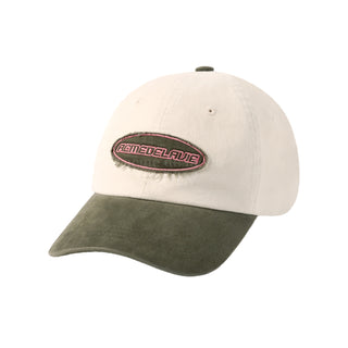 TWO TONE APPLIQUE PATCH BALL CAP KHAKI