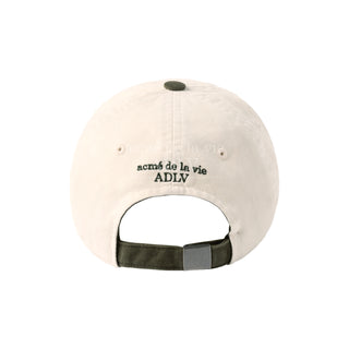 TWO TONE APPLIQUE PATCH BALL CAP KHAKI