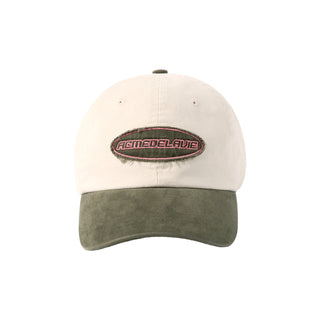 TWO TONE APPLIQUE PATCH BALL CAP KHAKI