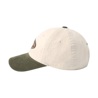 TWO TONE APPLIQUE PATCH BALL CAP KHAKI