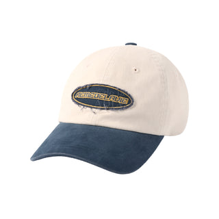 TWO TONE APPLIQUE PATCH BALL CAP NAVY