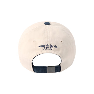 TWO TONE APPLIQUE PATCH BALL CAP NAVY