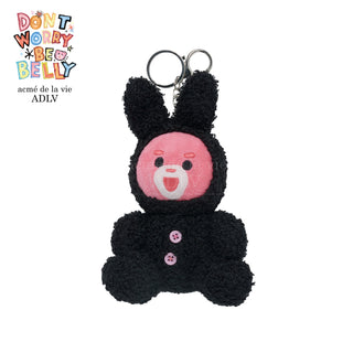 FUZZY RABBIT BELLY KEYRING BLACK