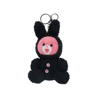 FUZZY RABBIT BELLY KEYRING BLACK