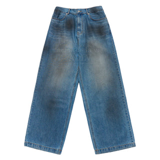 COATING WASHING WIDE DENIM PANTS DARK BLUE