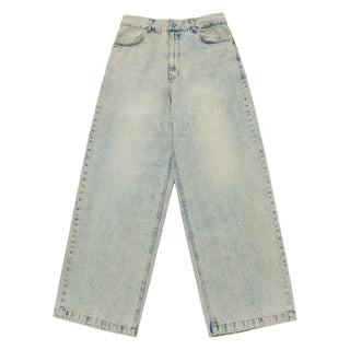 COATING WASHING WIDE DENIM PANTS LIGHT BLUE