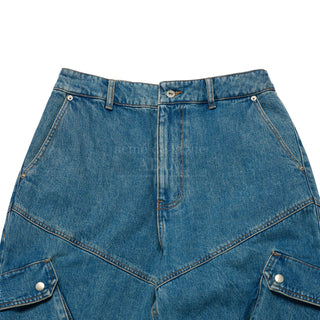 UTILITY POCKET DENIM PANTS BLUE