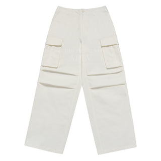 SEMI WIDE PARACHUTE CARGO POCKET PANTS IVORY