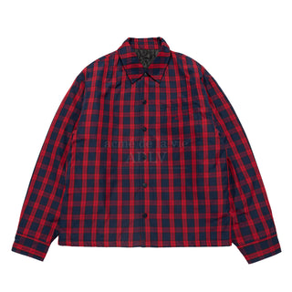 BASIC LOGO CHECK QUILTING COACH JACKET RED