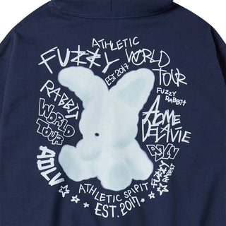 DOODLE RABBIT HOODIE NAVY