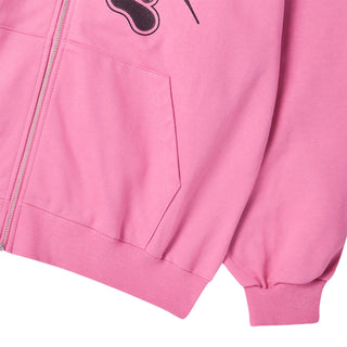 GRAFFITI ARTWORK HOOD ZIP UP DARK PINK