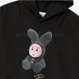 RABBIT BELLY HOODIE BLACK