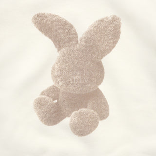 KIDS FUZZY RABBIT HOODIE CREAM