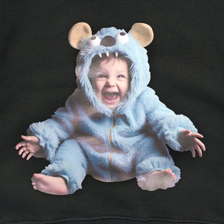 KIDS BABY FACE MONSTER BABY HOODIE BLACK