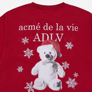 SNOW BEAR SHORT SLEEVE T-SHIRT DARK RED