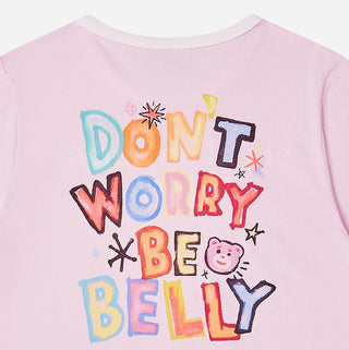 BELLY COLLAGE LOGO CROP SHORT SLEEVE T-SHIRT LIGHT PINK