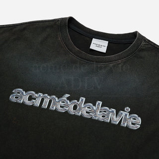 METAL LOGO WASHED SHORT SLEEVE T-SHIRT BLACK