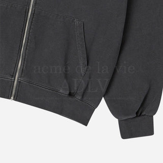 CLOVER BELLY PIGMENT HOODIE ZIP UP CHARCOAL