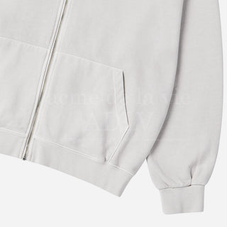 CLOVER BELLY PIGMENT HOODIE ZIP UP LIGHT GREY