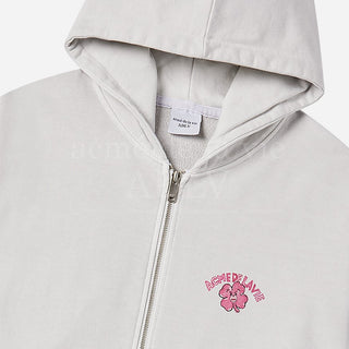 CLOVER BELLY PIGMENT HOODIE ZIP UP LIGHT GREY