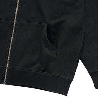 BASIC BIO WASHING HOODIE ZIP UP BLACK