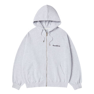 SCRIPT CHAIN NEEDLEWORK HOODIE ZIP UP MELANGE