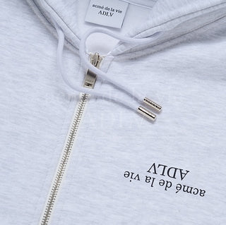 UPSIDE DOWN LOGO NAPPING ZURRY HOODIE ZIP UP MELANGE