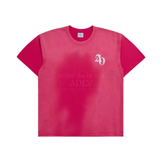 NEW SYMBOL LOGO SPRAY WASHING SHORT SLEEVE T-SHIRT PINK