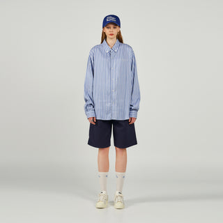 BASIC LOGO STRIPE SHIRT SKYBLUE