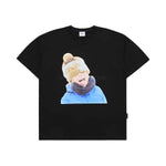 Load image into Gallery viewer, BABY FACE YELLOW BEANIE BOY SHORT SLEEVE T-SHIRT BLACK
